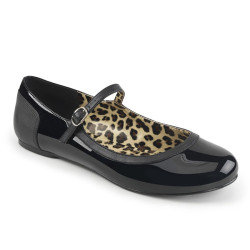 Pleaser Pink Label ANNA-02 Black Patent Ballerinas Men