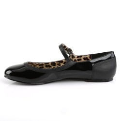 Pleaser Pink Label ANNA-02 Black Patent Ballerinas Men