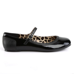 Pleaser Pink Label ANNA-02 Black Patent Ballerinas Men