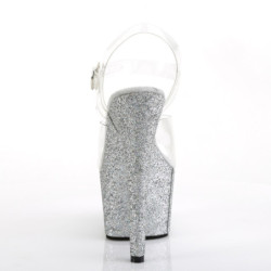 Pleaser ADORE-708HMG Silver Glitter Platform High Heels