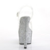 Pleaser ADORE-708HMG Silver Glitter Platform High Heels