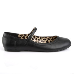 Pleaser Pink Label ANNA-02 Black Vegan Ballerinas Men