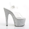 Pleaser ADORE-708HMG Silver Glitter Platform High Heels
