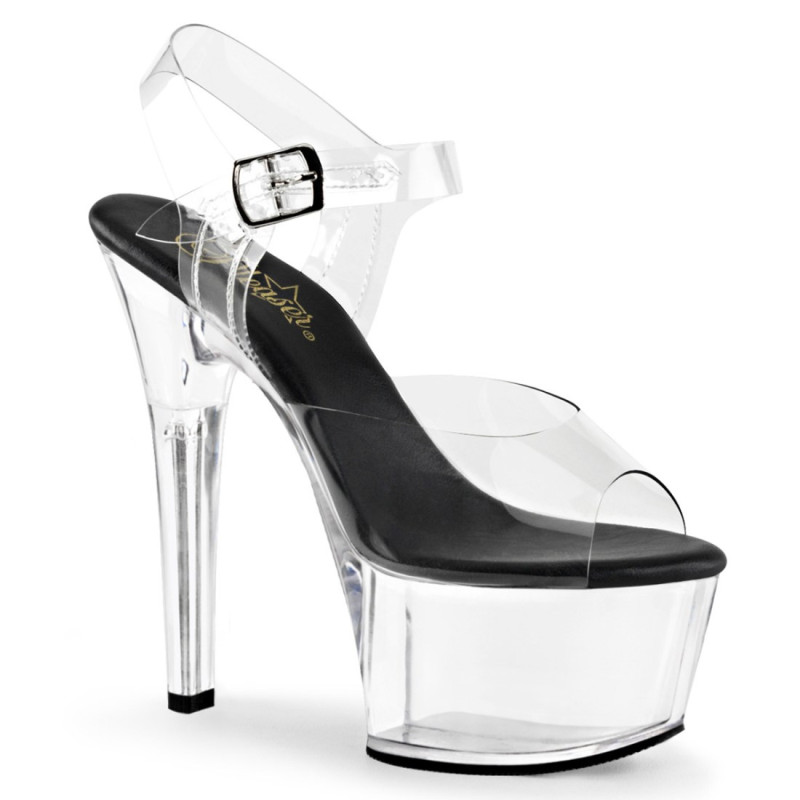 Pleaser ASPIRE-608 Black Clear Platform High Heel Shoes Pleaser ASPIRE-608 Black Clear Platform High Heel Shoes