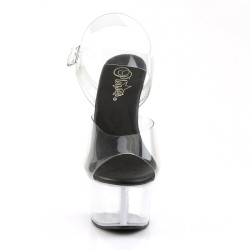 Pleaser ASPIRE-608 Black Clear Platform High Heel Shoes