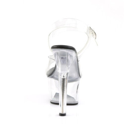 Pleaser ASPIRE-608 Black Clear Platform High Heel Shoes