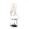 Pleaser BEAU-601 Clear Platform Heeled Wedge Mules Women
