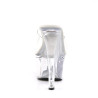 Pleaser BEAU-601 Clear Platform Heeled Wedge Mules Women
