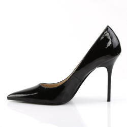 Pleaser CLASSIQUE-20 Patent Pointed-Toe Stiletto Pumps