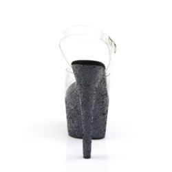 Pleaser ADORE-708LG Black Glitter Platform High Heels
