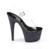 Pleaser ADORE-708LG Black Glitter Platform High Heels
