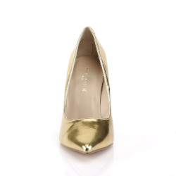 Pleaser CLASSIQUE-20 Gold Pointed-Toe Stiletto Pumps