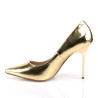 Pleaser CLASSIQUE-20 Gold Pointed-Toe Stiletto Pumps