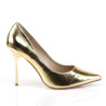 Pleaser CLASSIQUE-20 Gold Pointed-Toe Stiletto Pumps