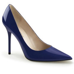 Pleaser CLASSIQUE-20 Blue Pointed-Toe Stiletto Pumps