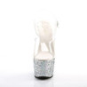 Pleaser ADORE-708LG Silver Glitter Platform High Heels
