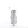 Pleaser ADORE-708LG Silver Glitter Platform High Heels