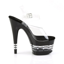 Pleaser ADORE-708LN Clear Stripe Platform High Heels