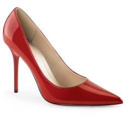 Pleaser CLASSIQUE-20 Red Pointed-Toe Stiletto Pumps