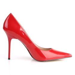 Pleaser CLASSIQUE-20 Red Pointed-Toe Stiletto Pumps