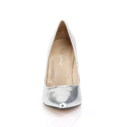 Pleaser CLASSIQUE-20 Silver Pointed-Toe Stiletto Pumps
