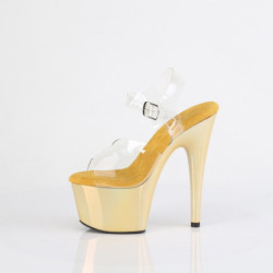 Pleaser ADORE-708LQ Transparent Liquid Gold Hologram
