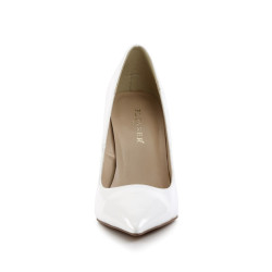 Pleaser CLASSIQUE-20 White Pointed-Toe Stiletto Pumps