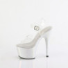 Pleaser ADORE-708LQ Silver Hologram Platform High Heels