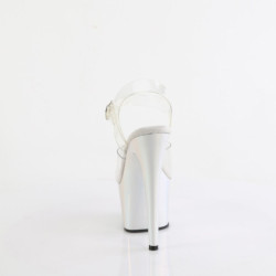 Pleaser ADORE-708LQ Silver Hologram Platform High Heels