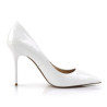 Pleaser CLASSIQUE-20 White Pointed-Toe Stiletto Pumps