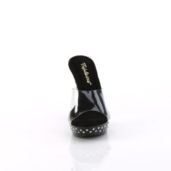 Fabulicious COCKTAIL-501SDT Transparent Black Mules