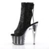 Pleaser ADORE-1018G Black Glitter Women's Ankle Boots
