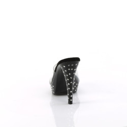 Fabulicious COCKTAIL-501SDT Transparent Black Mules