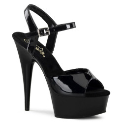 Pleaser DELIGHT-609 Black Patent Platform High Heels
