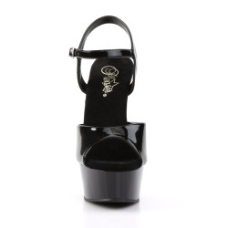 Pleaser DELIGHT-609 Black Patent Platform High Heels