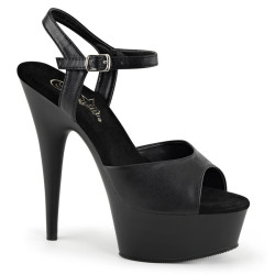 Pleaser DELIGHT-609 Black Vegan Platform High Heels