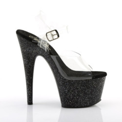 Pleaser ADORE-708MG Black Platform High Heeled Sandals