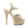 Pleaser DELIGHT-609 Cream Platform High Heels Shoes