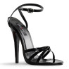 Devious DOMINA-108 Patent Stiletto Heeled Strappy Sandal