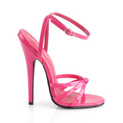 Devious DOMINA-108 Pink Stiletto Heeled Strappy Sandal