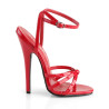 Devious DOMINA-108 Red Stiletto Heeled Strappy Sandal
