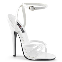 Devious DOMINA-108 White Stiletto Heeled Strappy Sandal