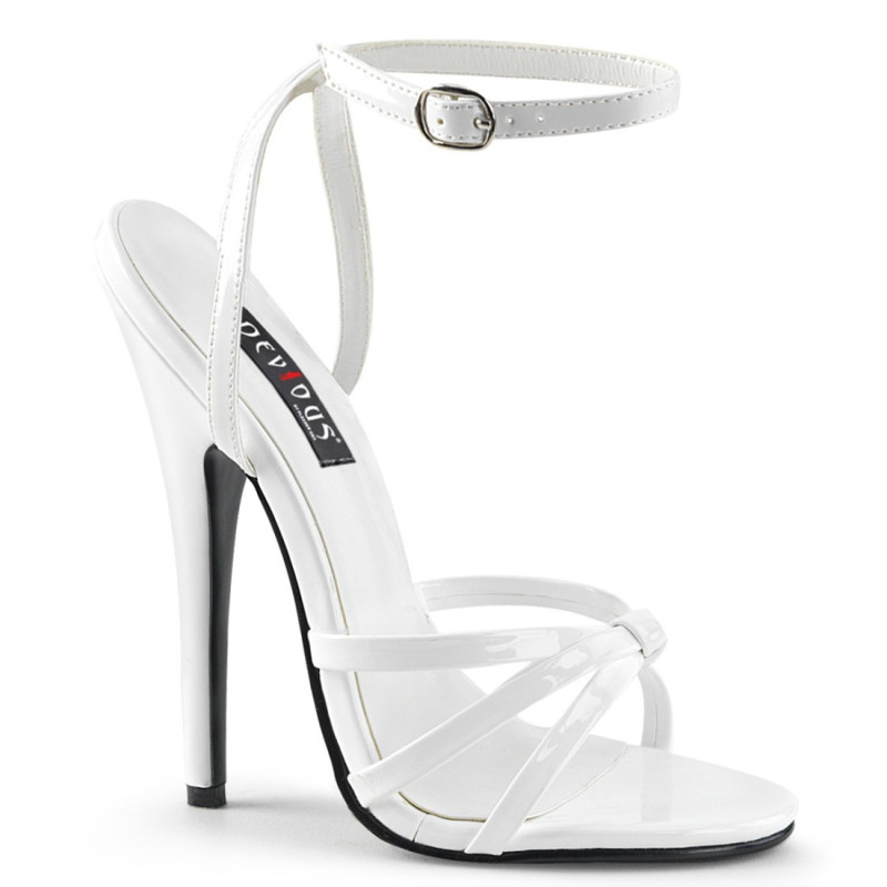 Devious DOMINA-108 White Stiletto Heeled Strappy Sandal Devious DOMINA-108 White Stiletto Heeled Strappy Sandal