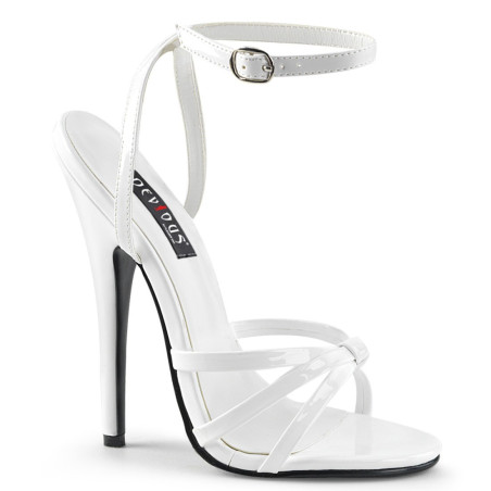 Devious DOMINA-108 White Stiletto Heeled Strappy Sandal