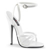 Devious DOMINA-108 White Stiletto Heeled Strappy Sandal