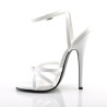 Devious DOMINA-108 White Stiletto Heeled Strappy Sandal