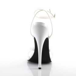 Devious DOMINA-108 White Stiletto Heeled Strappy Sandal