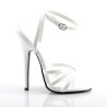 Devious DOMINA-108 White Stiletto Heeled Strappy Sandal