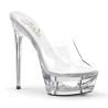 Pleaser ECLIPSE-601 Clear Stiletto Spike Heeled Mules