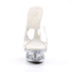 Pleaser ECLIPSE-601 Clear Stiletto Spike Heeled Mules